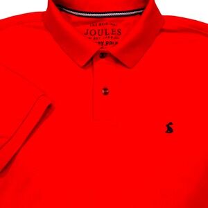 Joules Woody Cotton Pique Polo Shirt Men's‎ Medium Red Preppy Classic Golf